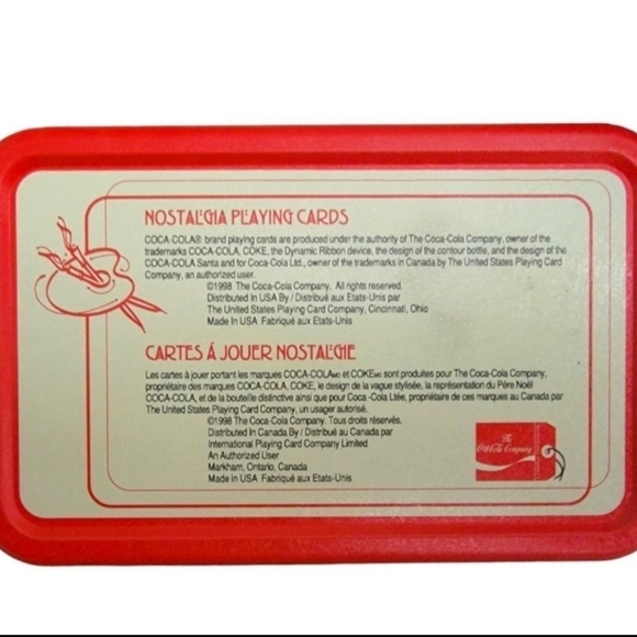 Vintage 1998 Coca-Cola Christmas Playing Cards 2 Decks Sealed in Santa Tin - Picture 2 of 4